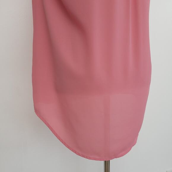 ModCloth Pink Sleeveless Blouse Split V Neck Workwear Women Medium - Picture 7 of 11